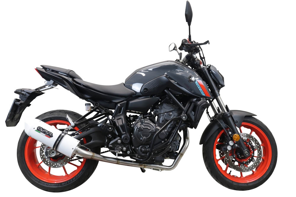 Scarico compatibile con Yamaha Mt-07 2021-2024, Albus Evo4, Scarico completo omologato,fornito con db killer estraibile,catalizzatore e collettore