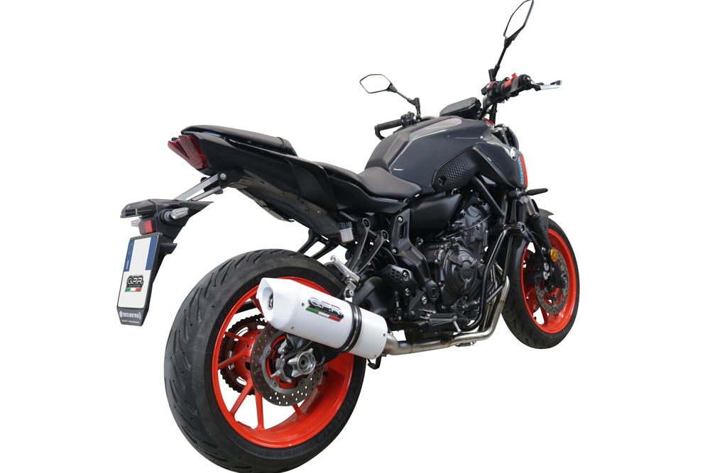 Scarico compatibile con Yamaha Mt-07 2021-2024, Albus Evo4, Scarico completo omologato,fornito con db killer estraibile,catalizzatore e collettore