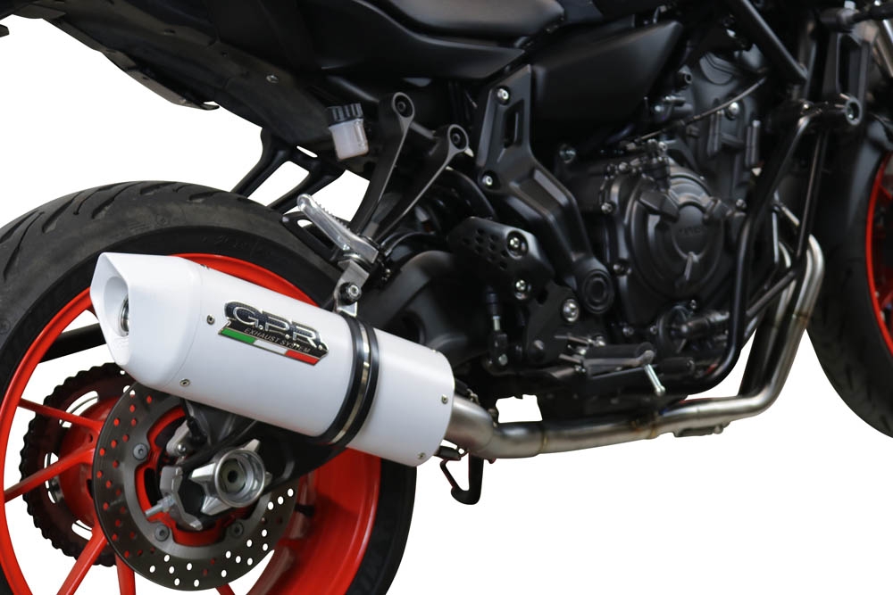 Scarico compatibile con Yamaha Mt-07 2021-2024, Albus Evo4, Scarico completo omologato,fornito con db killer estraibile,catalizzatore e collettore