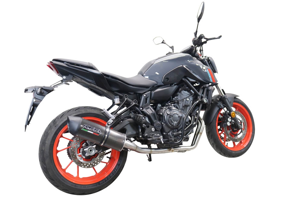 GPR exhaust compatible with  Yamaha Mt-07  2021-2024, Furore Evo4 Poppy, Homologated legal full system exhaust, including removable db killer and catalyst 
