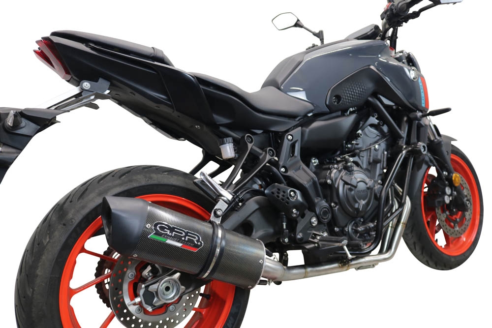 GPR exhaust compatible with  Yamaha Mt-07  2021-2024, Furore Evo4 Poppy, Homologated legal full system exhaust, including removable db killer and catalyst 
