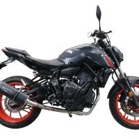 Exhaust compatible with Yamaha Mt-07 2021-2024, Furore Nero, Racing full system exhaust, including removable db killer 
