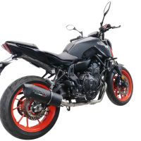 Exhaust compatible with Yamaha Mt-07 2021-2024, Furore Nero, Racing full system exhaust, including removable db killer 