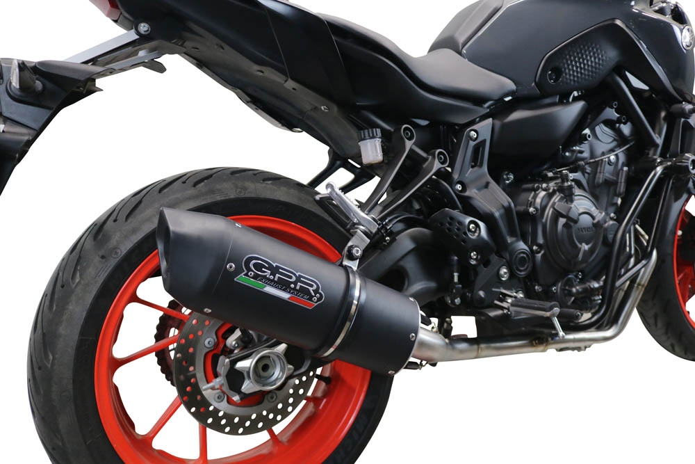 Exhaust compatible with Yamaha Mt-07 2021-2024, Furore Nero, Racing full system exhaust, including removable db killer 