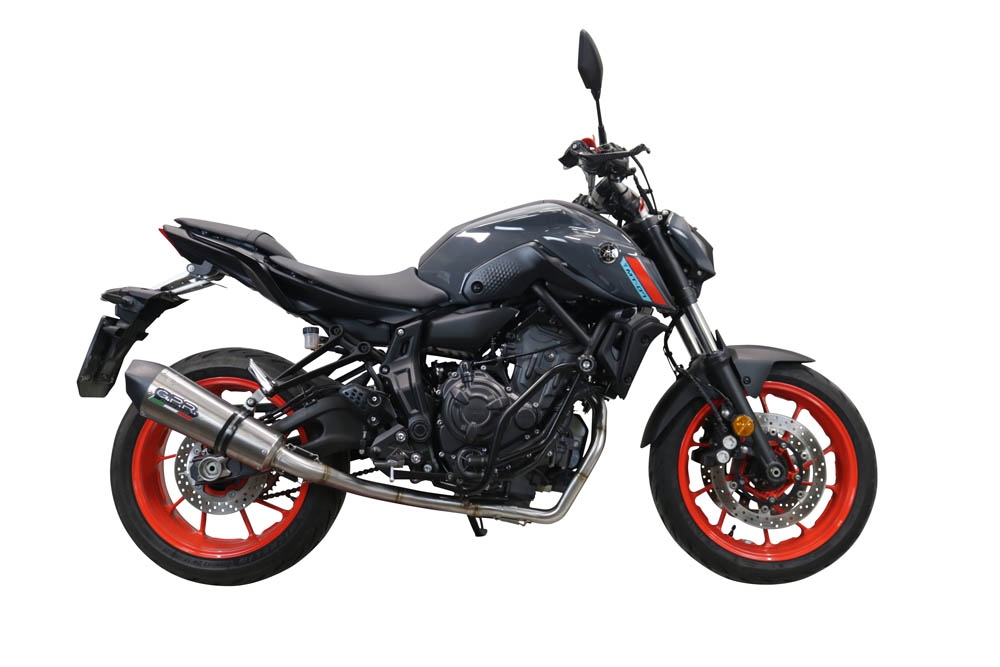 Scarico compatibile con Yamaha Mt-07 2021-2024, GP Evo4 Titanium, Scarico completo omologato,fornito con db killer estraibile,catalizzatore e collettore
