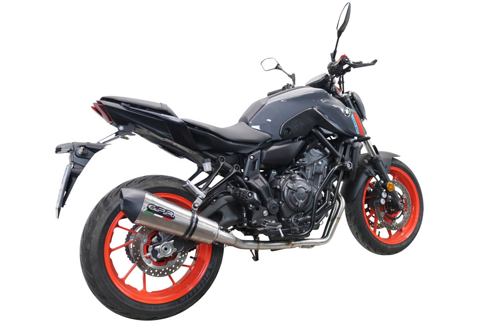 Scarico compatibile con Yamaha Mt-07 2021-2024, GP Evo4 Titanium, Scarico completo omologato,fornito con db killer estraibile,catalizzatore e collettore