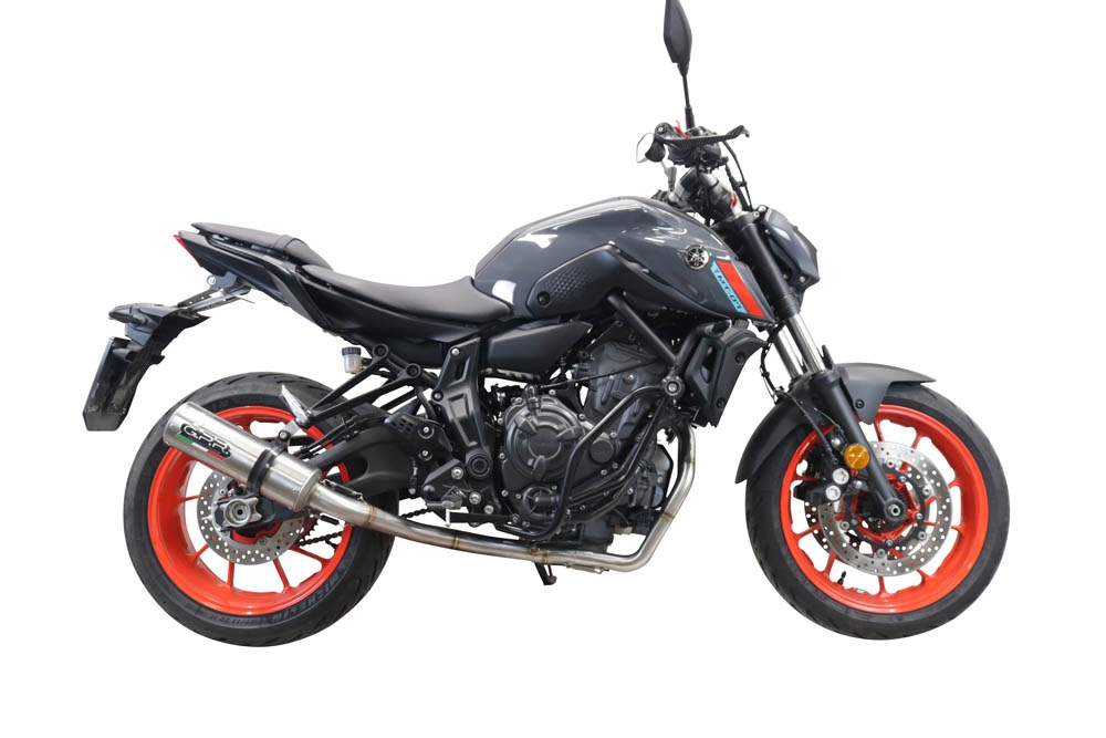 Scarico compatibile con Yamaha Mt-07 2021-2024, M3 Inox , Scarico completo omologato,fornito con db killer estraibile,catalizzatore e collettore