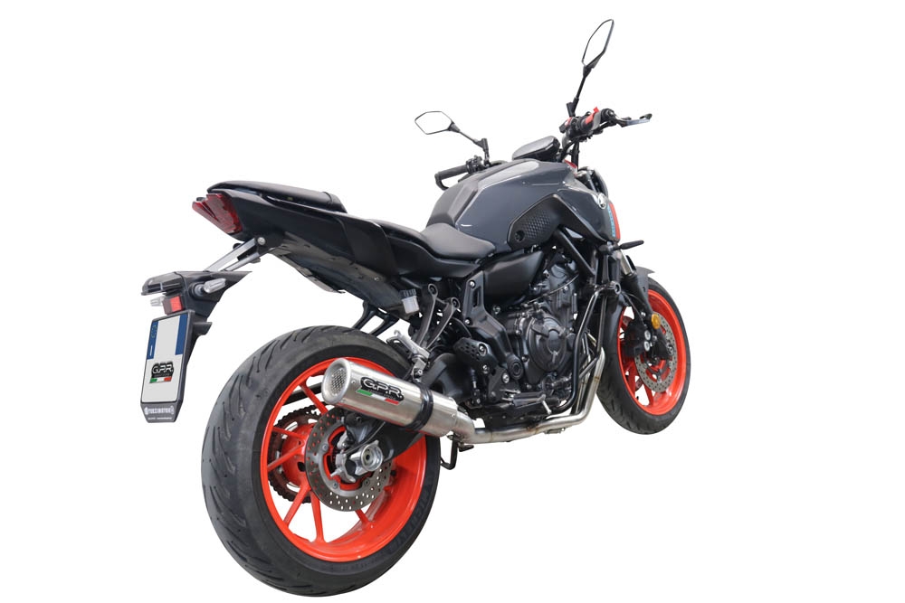 Scarico compatibile con Yamaha Mt-07 2021-2024, M3 Inox , Scarico completo omologato,fornito con db killer estraibile,catalizzatore e collettore