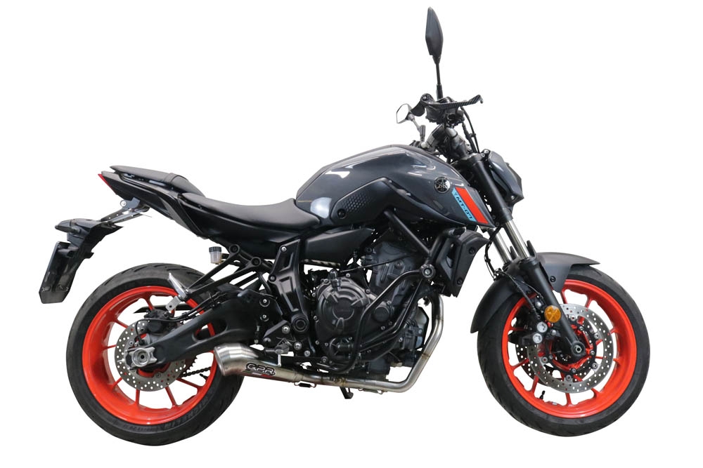 Scarico compatibile con Yamaha Mt-07 2021-2024, Powercone Evo, Scarico completo omologato,fornito con db killer estraibile,catalizzatore e collettore