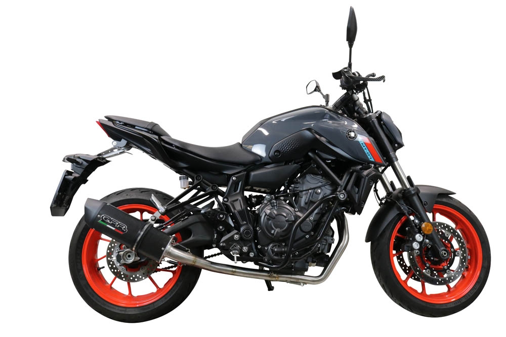 GPR exhaust compatible with  Yamaha Mt-07  2021-2024, Furore Evo4 Poppy, Homologated legal full system exhaust, including removable db killer and catalyst 
