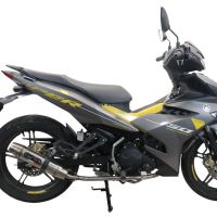 Scarico compatibile con Yamaha Sniper 150 2021-2022, Deeptone Inox, Scarico completo racing, fornito con db killer estraibile e collettore, non conforme per uso stradale