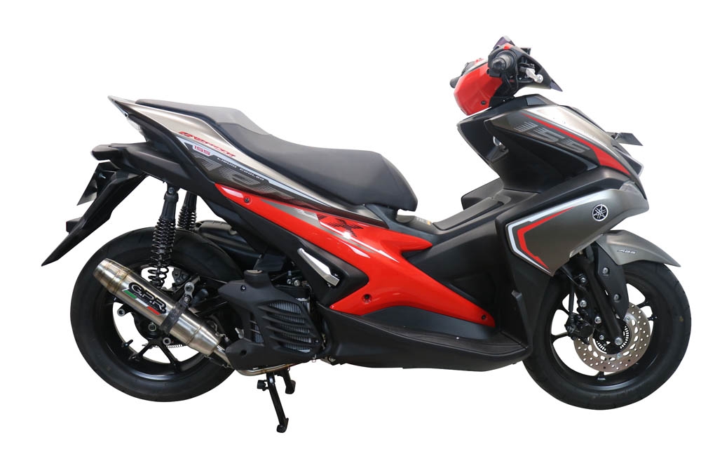 Scarico compatibile con Yamaha Aerox 155 2021-2022, Deeptone Inox, Scarico completo racing, fornito con db killer estraibile e collettore, non conforme per uso stradale