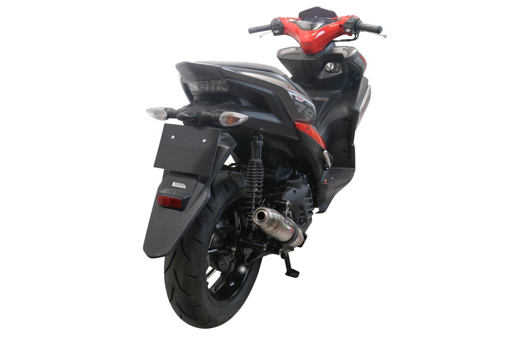 Scarico compatibile con Yamaha Aerox 155 2021-2022, Deeptone Inox, Scarico completo racing, fornito con db killer estraibile e collettore, non conforme per uso stradale
