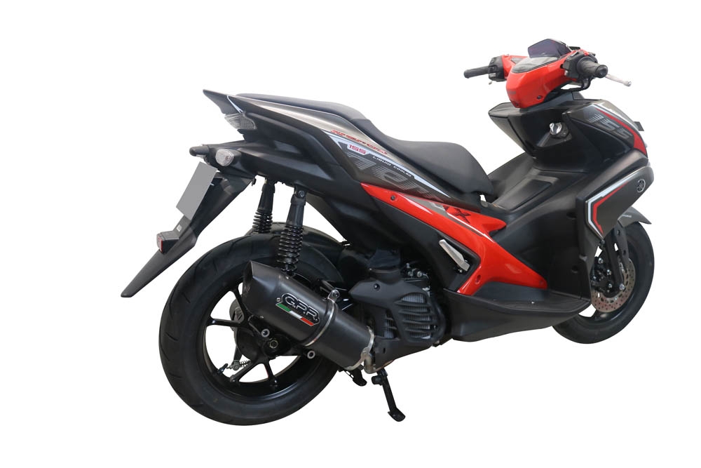 Scarico compatibile con Yamaha Aerox 155 VVA 2021-2023, Furore Nero, Scarico completo racing, fornito con db killer estraibile e collettore, non conforme per uso stradale