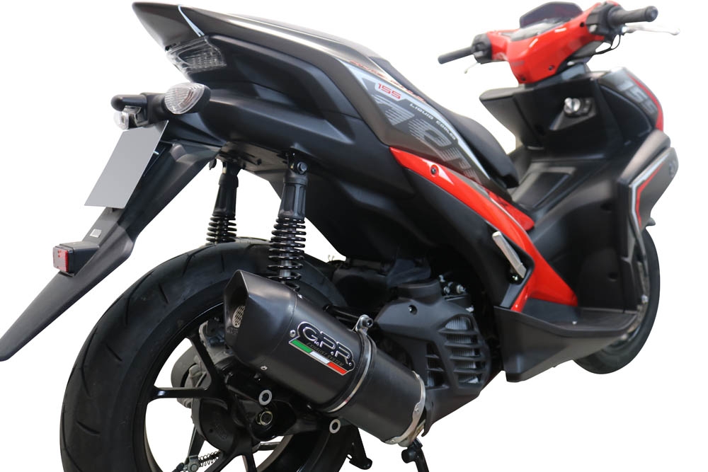 Scarico compatibile con Yamaha Aerox 155 VVA 2021-2023, Furore Nero, Scarico completo racing, fornito con db killer estraibile e collettore, non conforme per uso stradale