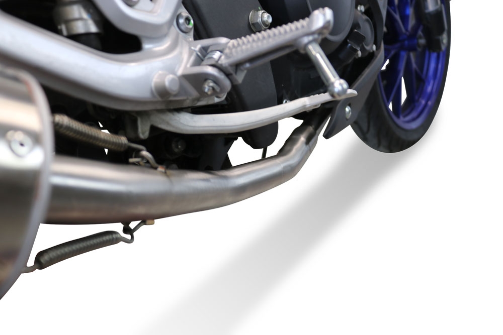Scarico compatibile con Yamaha Mt 125 2021-2025, Satinox , Scarico completo omologato,fornito con db killer estraibile,catalizzatore e collettore