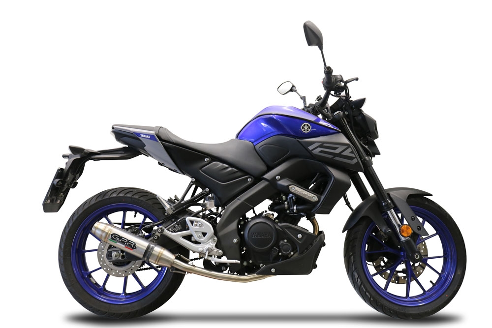 Scarico compatibile con Yamaha Mt 125 2021-2025, Deeptone Inox, Scarico completo omologato,fornito con db killer estraibile,catalizzatore e collettore
