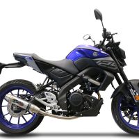 Scarico compatibile con Yamaha Mt 125 2021-2025, Deeptone Inox, Scarico completo omologato,fornito con db killer estraibile,catalizzatore e collettore