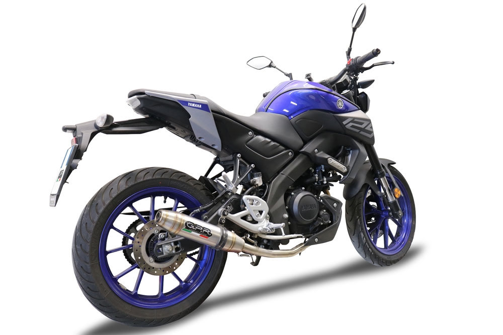 Scarico compatibile con Yamaha Mt 125 2021-2025, Deeptone Inox, Scarico completo omologato,fornito con db killer estraibile,catalizzatore e collettore