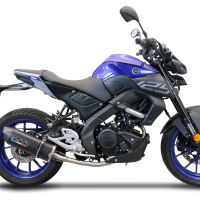 Exhaust compatible with Yamaha Mt 125 2020-2020, Furore Evo4 Nero, Homologated legal full system exhaust, including removable db killer and catalyst 