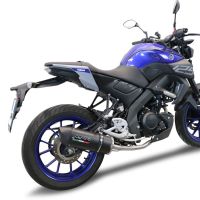 Exhaust compatible with Yamaha Mt 125 2020-2020, Furore Evo4 Nero, Homologated legal full system exhaust, including removable db killer and catalyst 