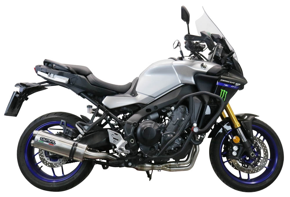Scarico compatibile con Yamaha Tracer 9 2021-2023, Dual Inox, Scarico completo omologato,fornito con db killer estraibile,catalizzatore e collettore