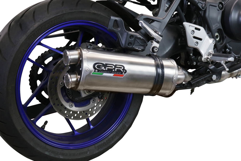 Exhaust compatible with Yamaha Tracer 9 2021-2024, Dual Inox, Homologated legal full system exhaust, including removable db killer and catalyst 