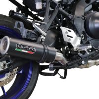 Exhaust compatible with Yamaha Tracer 9 2021-2024, M3 Black Titanium, Homologated legal full system exhaust, including removable db killer and catalyst 
