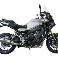 Scarico compatibile con Yamaha Tracer 9 2021-2024, Satinox , Scarico completo omologato,fornito con db killer estraibile,catalizzatore e collettore