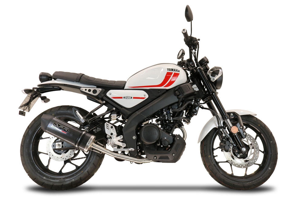 Exhaust compatible with Yamaha XSR 125 2021-2025, Furore Evo4 Poppy, Homologated legal full system exhaust, including removable db killer and catalyst 