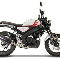 Exhaust compatible with Yamaha XSR 125 2021-2025, Furore Evo4 Poppy, Homologated legal full system exhaust, including removable db killer and catalyst 