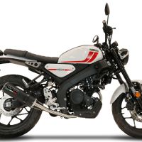 Scarico compatibile con Yamaha XSR 125 2021-2025, M3 Black Titanium, Scarico completo omologato,fornito con db killer estraibile,catalizzatore e collettore