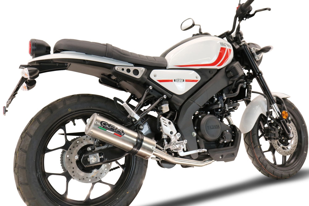 Scarico compatibile con Yamaha XSR 125 2021-2025, M3 Inox , Scarico completo omologato,fornito con db killer estraibile,catalizzatore e collettore