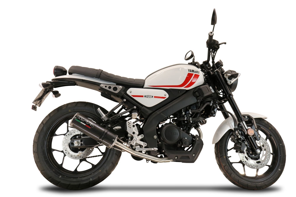 Scarico compatibile con Yamaha XSR 125 2021-2025, M3 Poppy , Scarico completo omologato,fornito con db killer estraibile,catalizzatore e collettore
