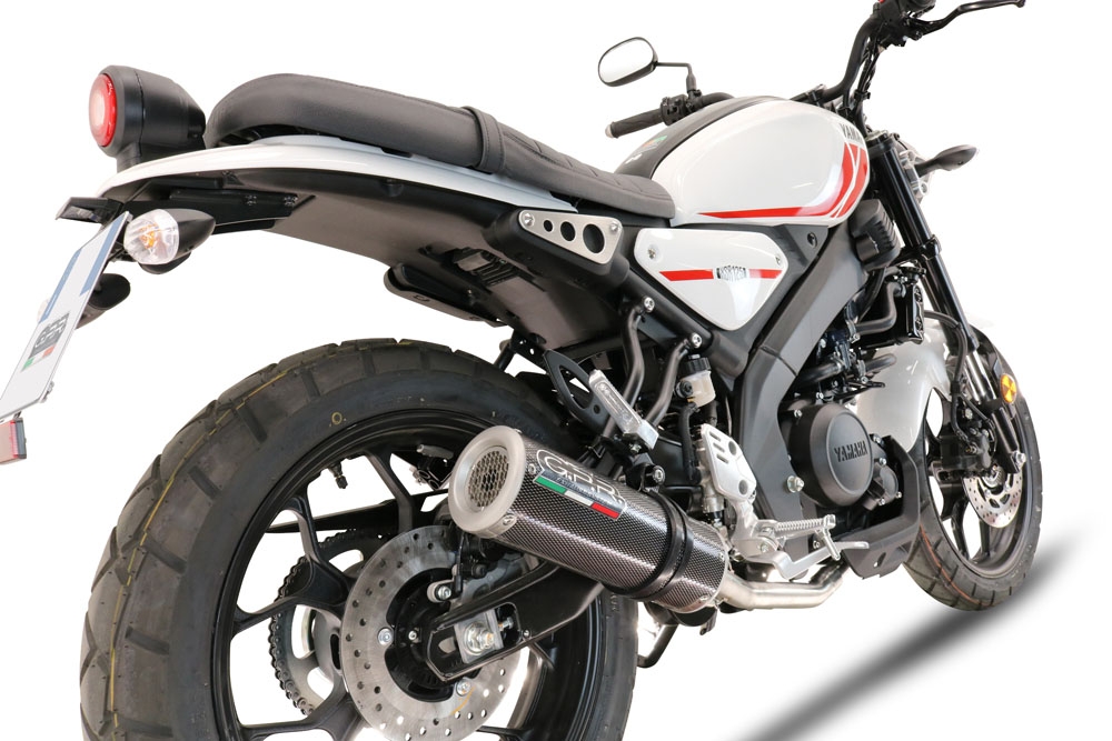 Scarico compatibile con Yamaha XSR 125 2021-2025, M3 Poppy , Scarico completo omologato,fornito con db killer estraibile,catalizzatore e collettore