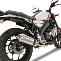 Scarico compatibile con Yamaha XSR 125 2021-2025, Satinox , Scarico completo omologato,fornito con db killer estraibile,catalizzatore e collettore
