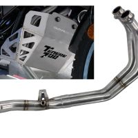 Scarico compatibile con Yamaha Tenere 700 2021-2024, Decatalizzatore + Paracoppa Titanio, Collettore decatalizzore, con anche paracoppa in titanio, applicazione racing