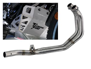 Scarico compatibile con Yamaha Tenere 700 2021-2024, Decatalizzatore + Paracoppa Titanio, Collettore decatalizzore, con anche paracoppa in titanio, applicazione racing