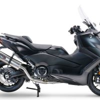 Scarico compatibile con Yamaha T-Max 560 2020-2021, Dual Inox, Scarico completo omologato,fornito con db killer estraibile,catalizzatore e collettore