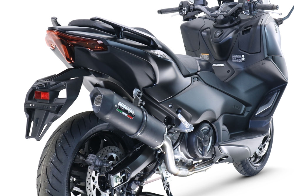 Scarico compatibile con Yamaha T-Max 560 2022-2024, Furore Evo4 Nero, Scarico completo omologato,fornito con db killer estraibile,catalizzatore e collettore