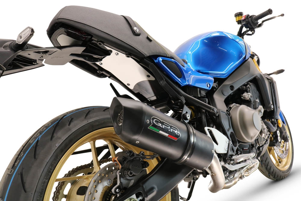 Scarico compatibile con Yamaha XSR900 2022-2024, Furore Evo4 Nero, Scarico completo omologato,fornito con db killer estraibile,catalizzatore e collettore