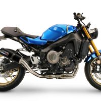 Exhaust compatible with Yamaha XSR900 2022-2024, M3 Black Titanium, Homologated legal full system exhaust, including removable db killer and catalyst 