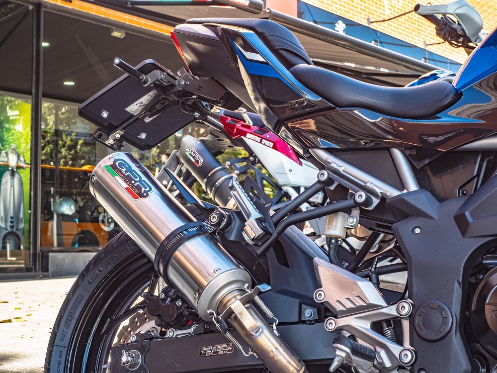 Exhaust compatible with Kawasaki Z 125 2021-2024, M3 Inox , Racing slip-on exhaust including link pipe 