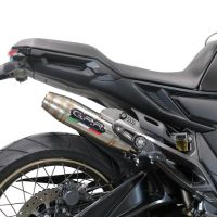 Scarico compatibile con Zontes 350 T2 ADV 2022-2024, Deeptone Inox, Scarico omologato, silenziatore con db killer estraibile e raccordo specifico