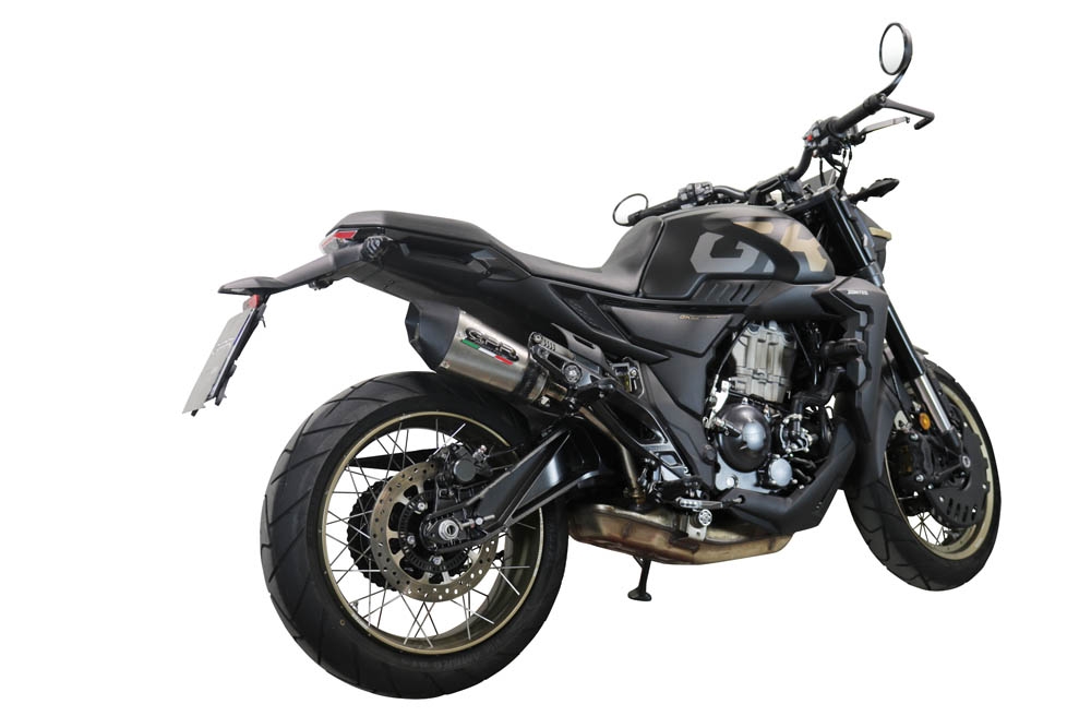 Scarico compatibile con Zontes 350 T1 ADV 2022-2024, GP Evo4 Titanium, Scarico omologato, silenziatore con db killer estraibile e raccordo specifico