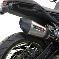 Exhaust system compatible with Zontes 350 GK 2022-2024, GP Evo4 Titanium, Homologated legal slip-on exhaust including removable db killer and link pipe 