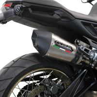 Exhaust system compatible with Zontes 350 T2 ADV 2022-2024, GP Evo4 Titanium, Homologated legal slip-on exhaust including removable db killer and link pipe 