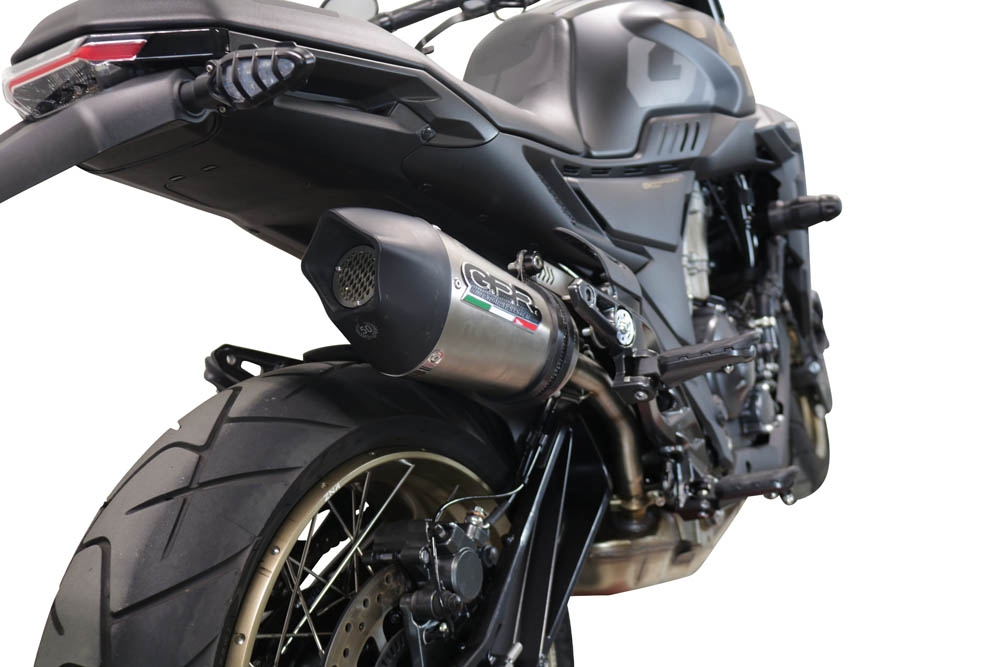 Scarico compatibile con Zontes 350 T1 ADV 2022-2024, GP Evo4 Titanium, Scarico omologato, silenziatore con db killer estraibile e raccordo specifico