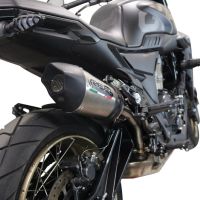 Exhaust system compatible with Zontes 350 T1 ADV 2022-2024, GP Evo4 Titanium, Homologated legal slip-on exhaust including removable db killer and link pipe 