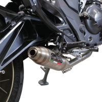 Exhaust system compatible with Zontes 350 GK 2022-2024, Deeptone Inox, Racing full system exhaust, including removable db killer 